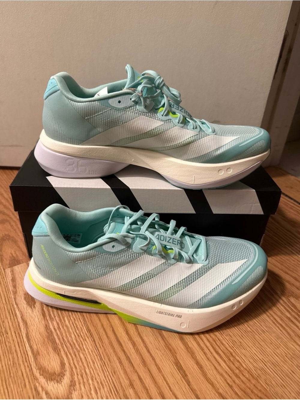 adidas Adizero Women's Running Shoes - Mint Green & White